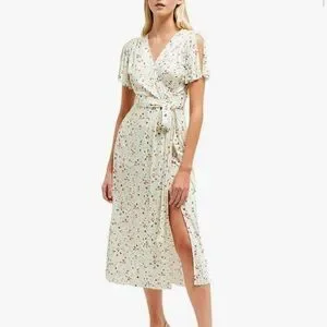 French Connection Roseau Meadow Midi Dress, 6 / Yellow